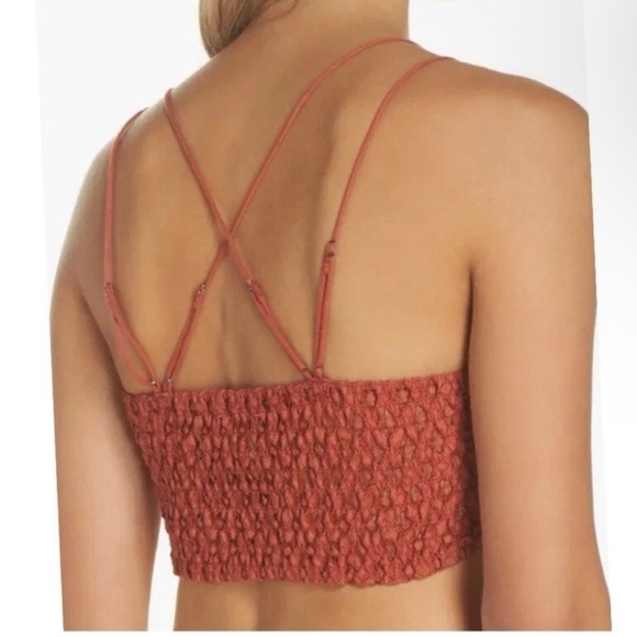 Free People One Adella Lace Crochet Bralette in Copper Women's - Picture 2 of 10